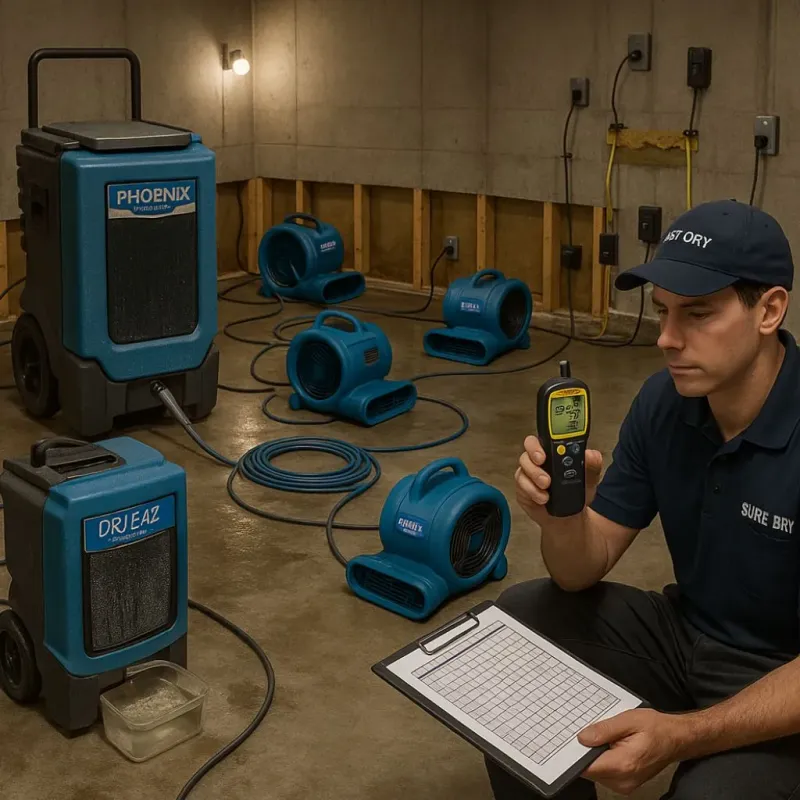 Structural Drying and Dehumidification process in Kenosha, WI